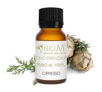 BioM Aceite Esencial de Ciprés Puro BIO - 10 ml, 100% Natural y Italiano, antiséptico y relajante, ideal para difusores, aromaterapia y aliviar dolores de cabeza.