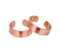 BioMag 2 anillos de cobre 100% puro, para hombre y mujer, cobre macizo sin revestimiento, hechos a mano, ajustables (aceite mate)
