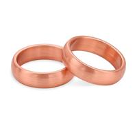 BioMag 2 anillos de cobre puro sólido para hombres y mujeres, sin revestimiento, 6 mm de ancho, pulido suave no magnético, Cobre, Sin piedra preciosa