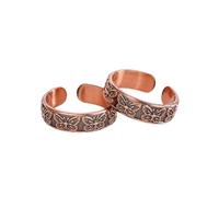 BioMag - Anillo para mujer de cobre puro 100% - Cobre macizo artesanal, diseño vintage, anillo de apertura ajustable