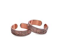 BioMag - Anillo para mujer de cobre puro 100% - Cobre macizo artesanal, diseño vintage, anillo de apertura ajustable