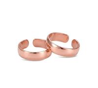BioMag - Anillos de cobre puro 100% para mujeres y hombres (2 unidades), One Size, Cobre, Ninguna piedra preciosa