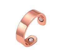 BioMag Anillos magnéticos de cobre para mujeres y hombres con imanes de 3500 Gauss 99.9% cobre puro sólido, anillo ajustable con caja de joyería, Cobre