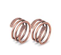 BioMag Juego de 2 anillos de cobre para mujer, anillos abiertos ajustables | Anillos de cobre macizo estilo tibetano