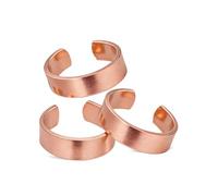 BioMag Juego de 3 anillos de cobre hechos a mano, 100 % cobre puro sin tratar, anillos de meditación, juego de anillos de artesanía tibetana (vintage)