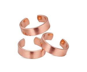 BioMag Juego de 3 anillos de cobre hechos a mano, 100 % cobre puro sin tratar, anillos de meditación, juego de anillos de artesanía tibetana (vintage)