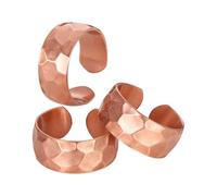 BioMag - Juego de 3 anillos de cobre puro, anchos, abiertos y ajustables | Joya de cobre puro para mujer y hombre, idea de regalo