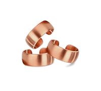 BioMag - Juego de 3 anillos de cobre puro, anchos, abiertos y ajustables | Joya de cobre puro para mujer y hombre, idea de regalo