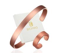 BioMag Pulsera de cobre y anillo de drenaje linfático para mujeres y hombres, brazalete y anillo de cobre puro 99.99 %, tamaño ajustable, diseño elegante y simple