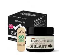 BIOMALAB Resina Shilajit - 100% puro Himalaya - Cristal de 30 g - Con 85+ oligoelementos y ácido fúlvico - Energía, vitalidad y equilibrio hormonal - Complemento alimenticio para hombres y mujeres