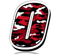 Biomar Labs® 1 x Vinilo Adhesivo Camuflaje Militar Rojo Pegatina Número 0 Camouflage Sticker para Coche Auto Motocross Motosport Start Sport Racing Rally Tuning N 220
