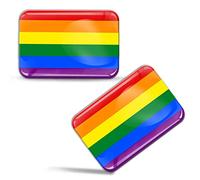 Biomar Labs® 2 pcs 3D Gel Pegatinas Bandera del LGBT Orgullo Gay Pride Lesbian Rainbow Peace Silicona Adhesivo Autos Coches Motos Ciclomotores Bicicletas Ordenador Portátil F 65