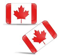 Biomar Labs® 2 pcs 3D Gel Pegatinas Bandera Nacional de Canadá Silicona Adhesivo Autos Coches Motos Ciclomotores Bicicletas Ordenador Portátil F 40