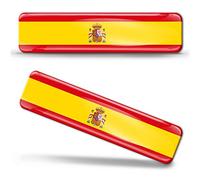 Biomar Labs® 2 pcs 3D Gel Pegatinas Bandera Nacional España Spain Silicona Adhesivo Autos Coches Motos Ciclomotores Bicicletas Ordenador Portátil F 21