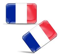 Biomar Labs® 2 pcs 3D Gel Pegatinas Bandera Nacional Francia France Silicona Adhesivo Autos Coches Motos Ciclomotores Bicicletas Ordenador Portátil F 33