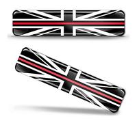Biomar Labs® 2 pcs 3D Gel Pegatinas Bandera Nacional Gran Bretaña del Reino Unido UK Flag Union Jack Thin Red Line Silicona Adhesivo Autos Coches Motos Ciclomotores Bicicletas Ordenador Portátil F 63