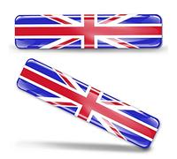 Biomar Labs® 2 pcs 3D Gel Pegatinas Bandera Nacional Gran Bretaña del Reino Unido UK Flag Union Jack Silicona Adhesivo Autos Coches Motos Ciclomotores Bicicletas Ordenador Portátil F 26
