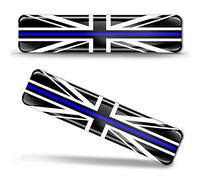 Biomar Labs® 2 pcs 3D Gel Pegatinas Bandera Nacional Reino Unido UK Flag Union Jack Thin Blue Line Silicona Adhesivo Autos Coches Motos Ciclomotores Bicicletas Ordenador Portátil F 64