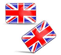 Biomar Labs® 2 pcs 3D Gel Pegatinas Bandera Nacional UK Reino Unido Silicona Adhesivo Autos Coches Motos Ciclomotores Bicicletas Ordenador Portátil F 32