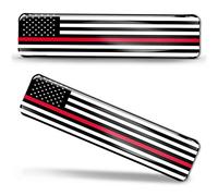 Biomar Labs® 2 pcs 3D Gel Pegatinas Bandera Nacional USA Estados Unidos Flag Thin Red Line Silicona Adhesivo Autos Coches Motos Ciclomotores Bicicletas Ordenador Portátil F 58