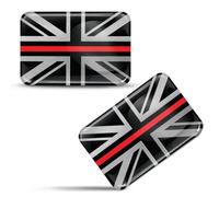 Biomar Labs® 2 pegatinas 3D de silicona de gel abovedado plateadas, bandera de Inglaterra, Reino Unido, coche, motocicleta, bicicleta, ventana, puerta, PC, teléfono móvil, tablet, portátil, F 241