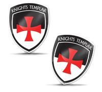 Biomar Labs 2 pegatinas de silicona 3D abovedadas con diseño de caballeros templarios, bandera, cruzadas, emblema de coche, motocicleta, casco F 169