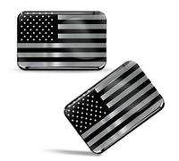 Biomar Labs® 2 x 3D Gel Pegatinas Adhesivos Emblema Bandera Plata Nacional Estados Unidos EE.UU America USA United States Silver Flag Coche Auto Moto Bici Ordenador F 132