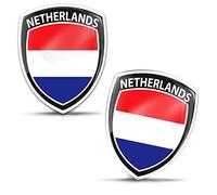 Biomar Labs 2 x 3D Gel Pegatinas Siliconas Adhesivos Bandera Nacional Holandesa Holanda Emblema Auto Coche Moto Bici Ordenador F 229