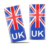 Biomar Labs 2 x 3D silicona pegatinas placa de matrícula bandera del Reino Unido GB Reino Unido Reino Unido Reino Unido Auto Moto Car ID QS 9