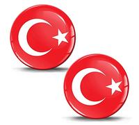 Biomar Labs 2 x Pegatinas 3D Gel Silicona Turquía Turca Bandera Pegatina Autoadhesivo Coche Motocicleta Bicicleta Ordenador PC Tablet F 264