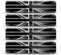 Biomar Labs 4 x 3D Flexibles Pegatinas Bandera Británica Reino Unido GB Reino Unido Union Jack Plata Flag Adhesivo para Decoración Coche Auto Moto Tuning F 127