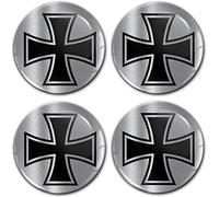 Biomar Labs® 4 x 50mm Adhesivo Pegatinas Cruz de Hierro/Iron Cross para Tapas de Rueda de Centro Tapacubos para Coche A 8650
