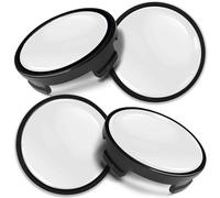 Biomar Labs 4 x 54 mm Tapas de Ruedas Compatible con Ford Tapacubos de Centro Llantas Aluminio Blanco Negro CF 61