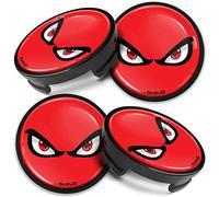 Biomar Labs 4 x 54 mm Tapas de Ruedas Compatible con Ford Tapacubos de Centro Llantas Aluminio Rojo Negro CF 8