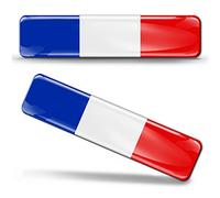 Biomar Labs® - Adhesivo decorativo para 2 unidades, 3D, flexible, diseño de banderas de Francia