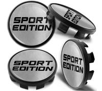 Biomar Labs Compatible con BMW Tapacubos de Centro de Ruedas un Conjunto Tapas para Llantas de 4 Piezas 68 mm Negro Plata Edición Deportiva Sport Edition CB 18