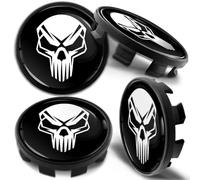 Biomar Labs Compatible con BMW Tapacubos de Centro de Ruedas, un Conjunto Tapas para Llantas de 4 Piezas 68 mm Calavera Skull CB 38