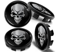Biomar Labs Compatible con BMW Tapacubos de Centro de Ruedas, un Conjunto Tapas para Llantas de 4 Piezas 68 mm Calavera Skull CB 51