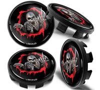 Biomar Labs Compatible con BMW Tapacubos de Centro de Ruedas, un Conjunto Tapas para Llantas de 4 Piezas 68 mm Calavera Skull CB 20