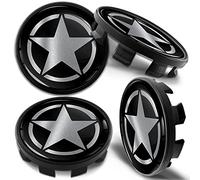 Biomar Labs Compatible con BMW Tapacubos de Centro de Ruedas, un Conjunto Tapas para Llantas de 4 Piezas 68 mm Negro Plata CB 43