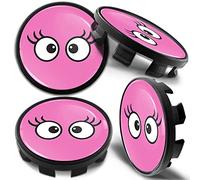 Biomar Labs Compatible con BMW Tapacubos de Centro de Ruedas, un Conjunto Tapas para Llantas de 4 Piezas 68 mm Negro Rosa CB 44