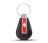 Biomar Labs Cuero Llavero de Metal 3D con Bandera Nacional de Suiza Swiss Switzerland Flag, Regalo para Hombre y Mujer KK 112