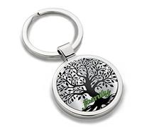 Biomar Labs® Llavero con Caja de Regalo de Metal en 3D Accesorio para Hombres y Mujeres Joya Diseño del Arbol de la Vida Familia Color Plata KK 194