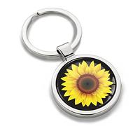 Biomar Labs® Llavero con Caja de Regalo de Metal en 3D Accesorio para Hombres y Mujeres Joya Flor Girasol KK 178