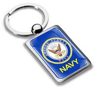 Biomar Labs® Llavero con Caja de Regalo de Metal en 3D para Hombres y Mujeres Bandera Naval Americana Marina de Estados Unidos United States Navy Flag KK 256 Z*