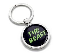 Biomar Labs Llavero de metal con cadena de acero inoxidable, caja de regalo para hombres y mujeres, accesorios de joyería, bolso de mano, negro y verde, The Beast KK 273, multicolor, Talla única
