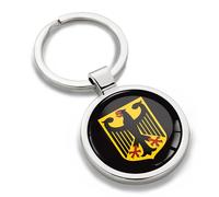 Biomar Labs Llavero de metal con cadena de acero inoxidable, caja de regalo para hombres y mujeres, accesorios de joyería, bolso de mano, bandera alemana, águila KK 256, multicolor, Taille unique