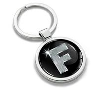 Biomar Labs® Llavero de Metal con Iniciales Personalizadas del Alfabeto A-Z en 3D, Plata para Hombres y Mujeres, con Letra F, KK 6