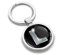 Biomar Labs® Llavero de Metal con Iniciales Personalizadas del Alfabeto A-Z en 3D, Plata para Hombres y Mujeres, con Letra L, KK 12