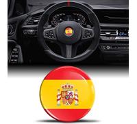 Biomar Labs Pegatina 3D para volante de 45 mm compatible con BMW 36131181082 - Emblema adhesivo redondo - Auto adhesivo interior Accesorios - Pegatina Moto (bandera española de España V 37)